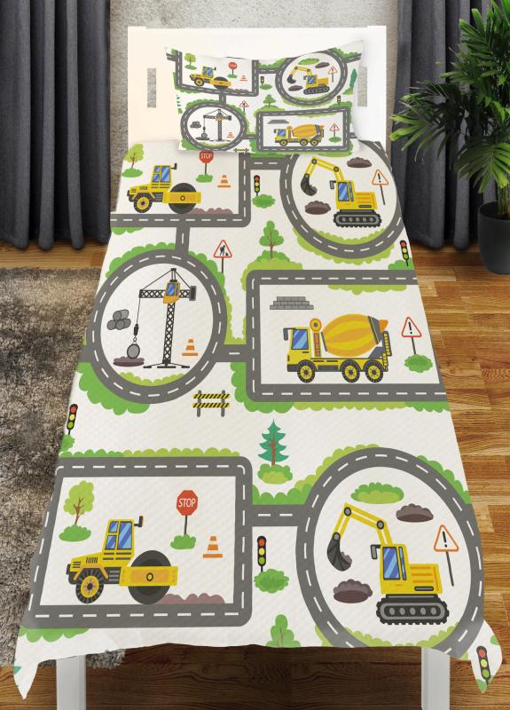 Yollu İş Makineleri Pike Yatak Örtüsü EPY107