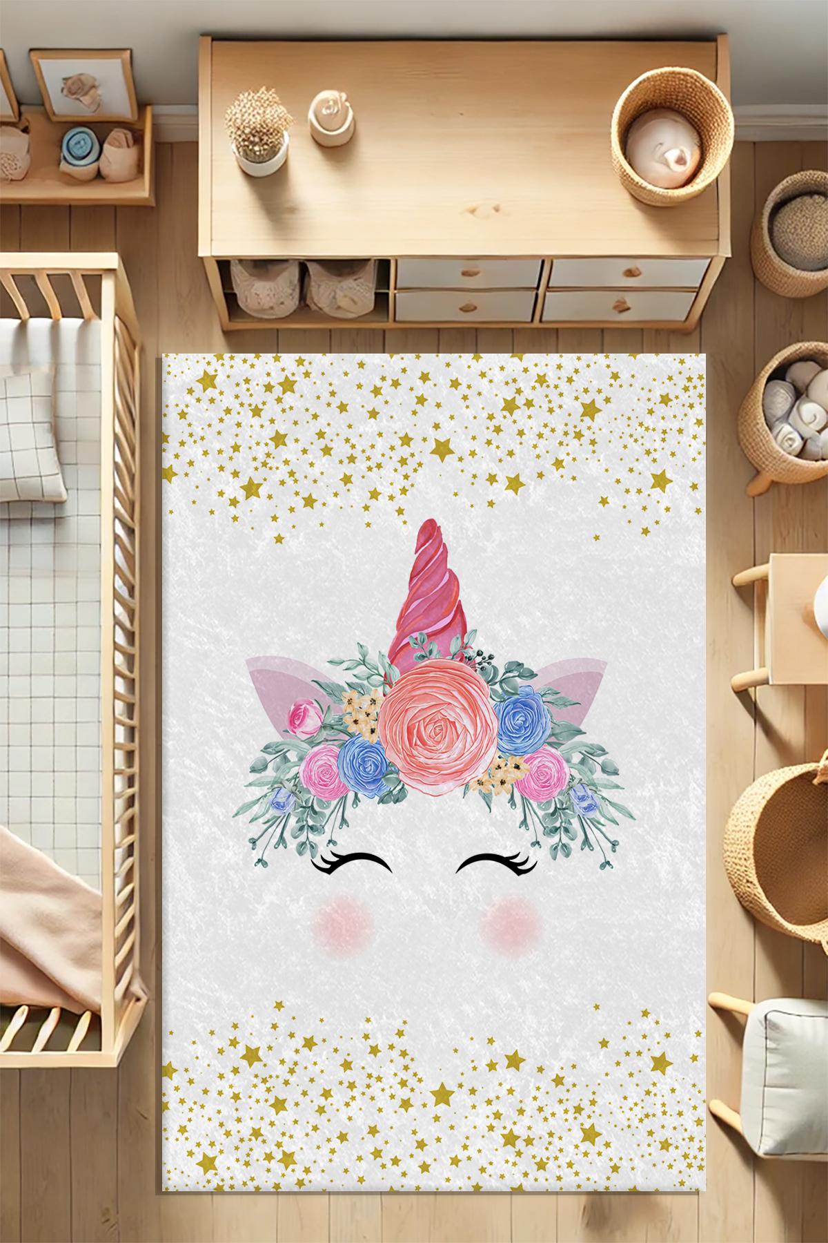 Dot Taban Unicornlu Yıldızlı Çocuk Halısı EPH123