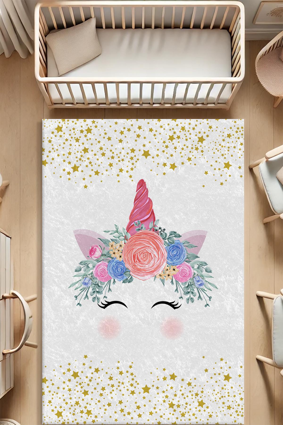 Dot Taban Unicornlu Yıldızlı Çocuk Halısı EPH123