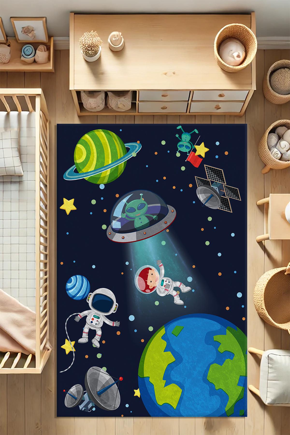 Dot Taban Uzay Temalı Çocuk Odası Halısı EPH132