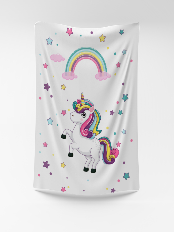 Gökkuşaklı Unicorn Dekoratif Yatak Örtüsü EPD120