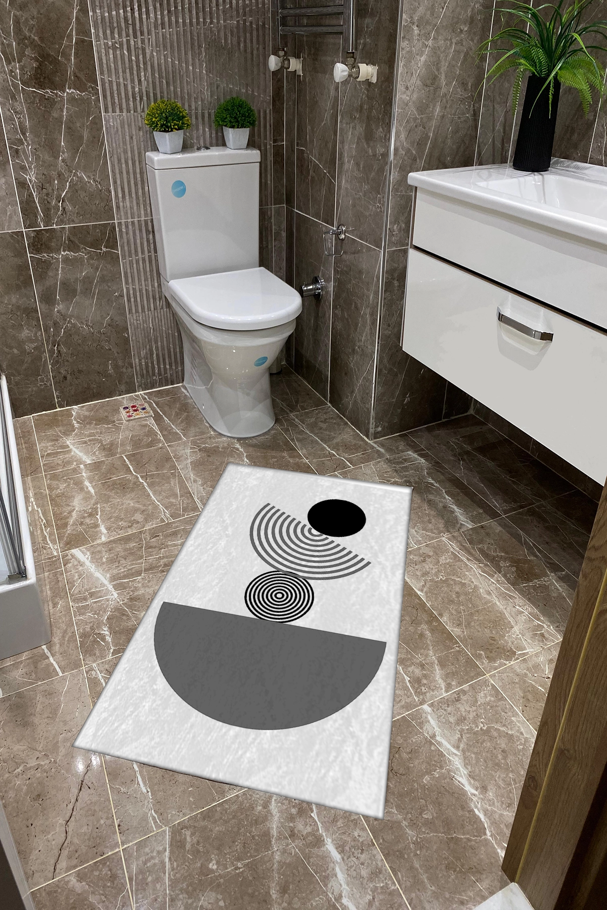 Bohem Desenli Dot Taban İnce Klozet Takımı