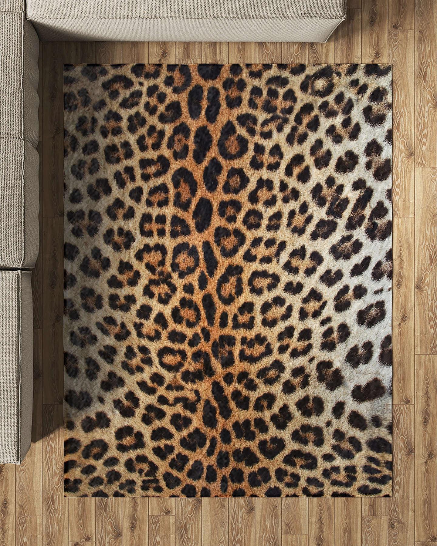 Leopar Desenli Modern Salon Halısı