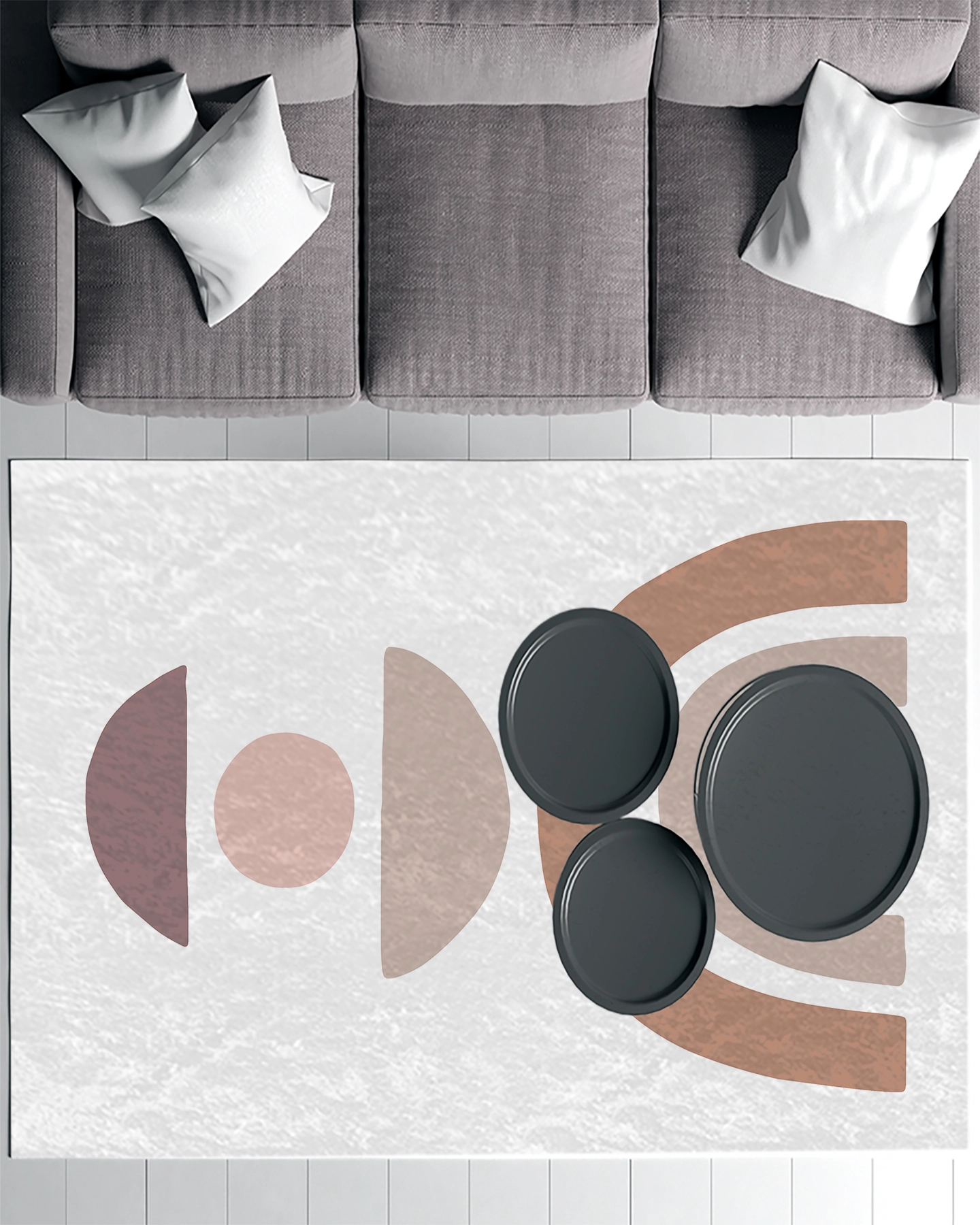 Bohem Şekiller Modern Salon Halısı