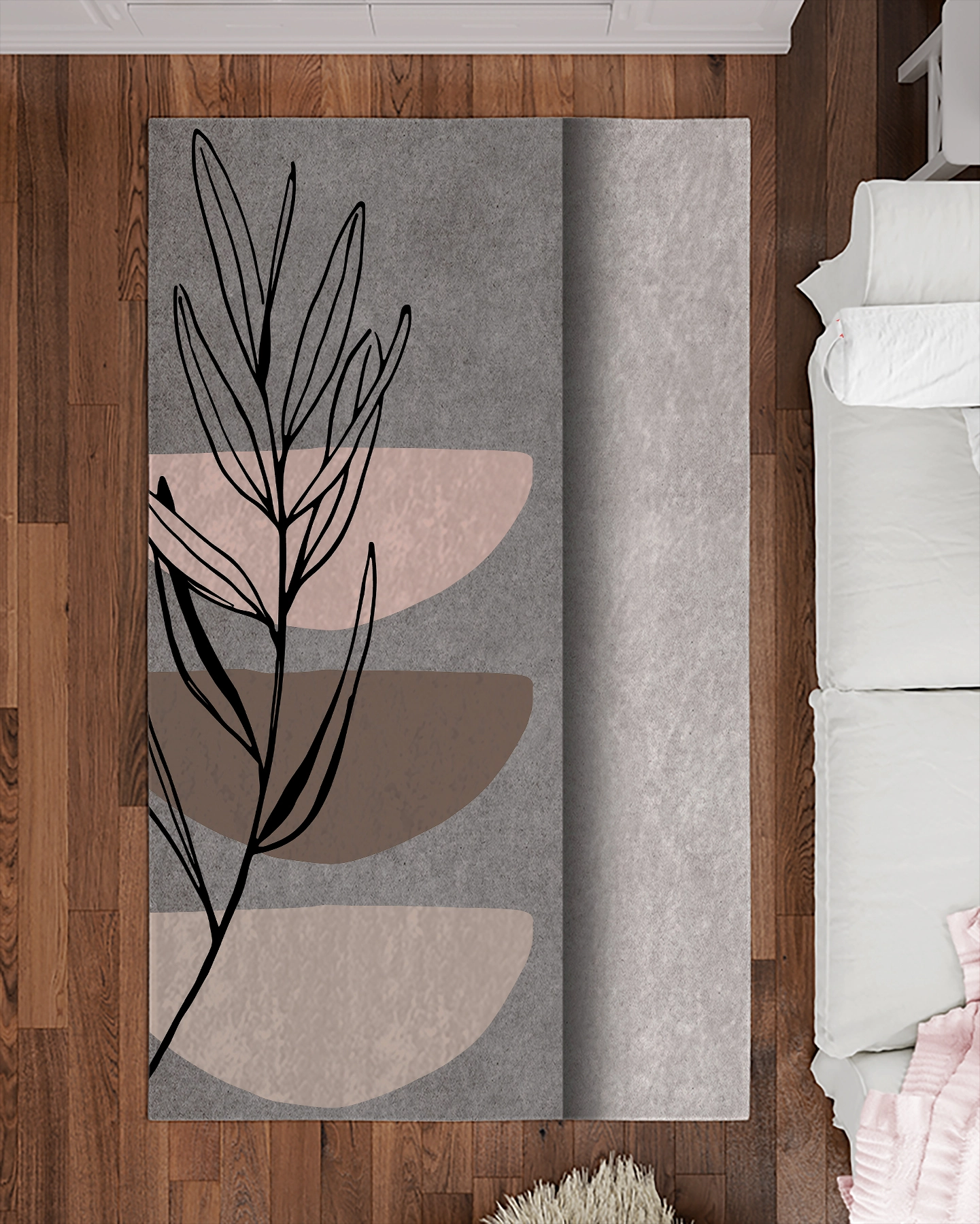 Bohem Şekiller Çiçekli Modern Salon Halısı