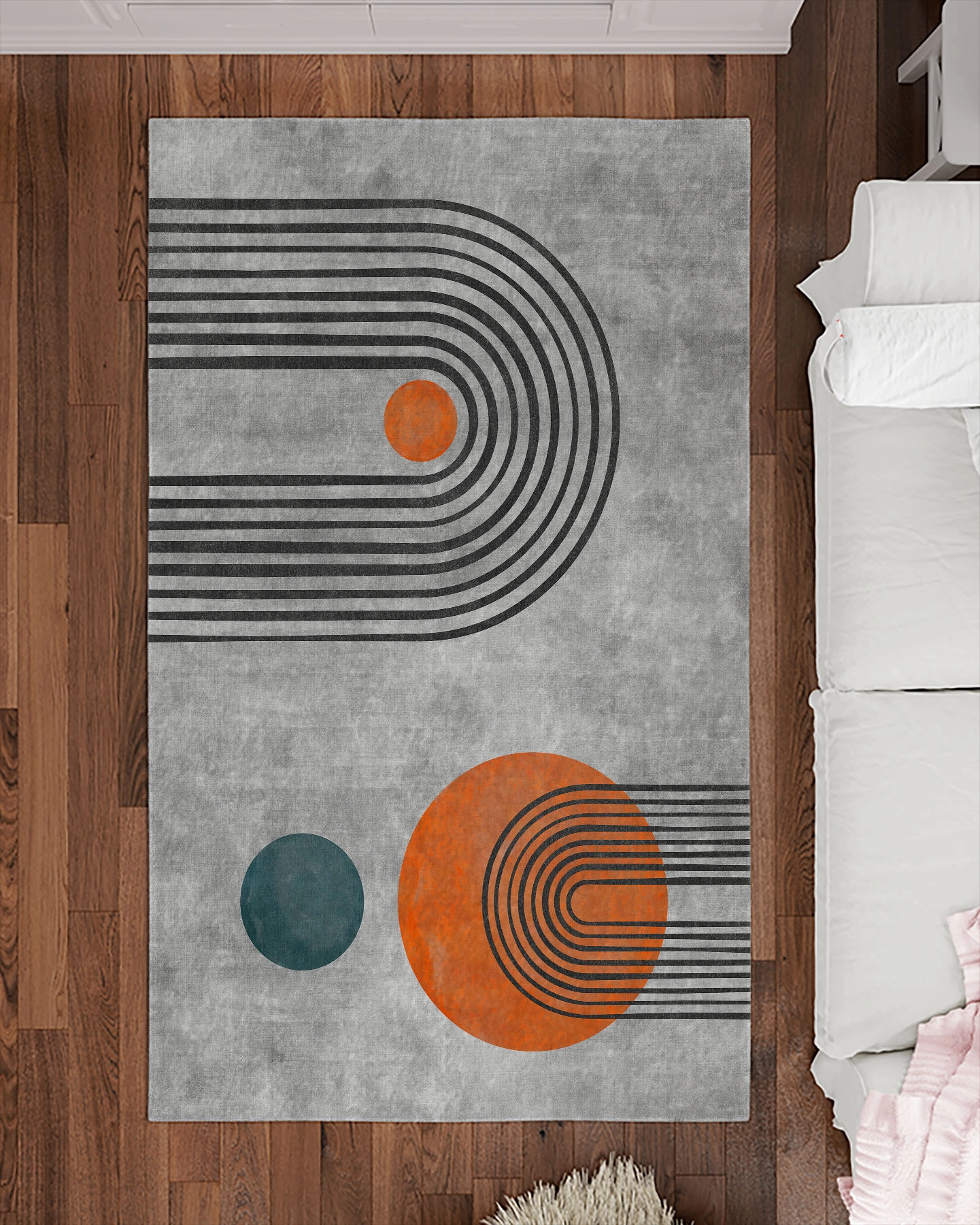 Modern Şekilli Modern Salon Halısı