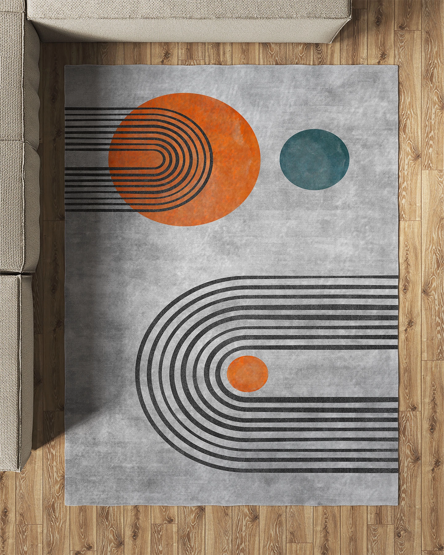 Modern Şekilli Modern Salon Halısı