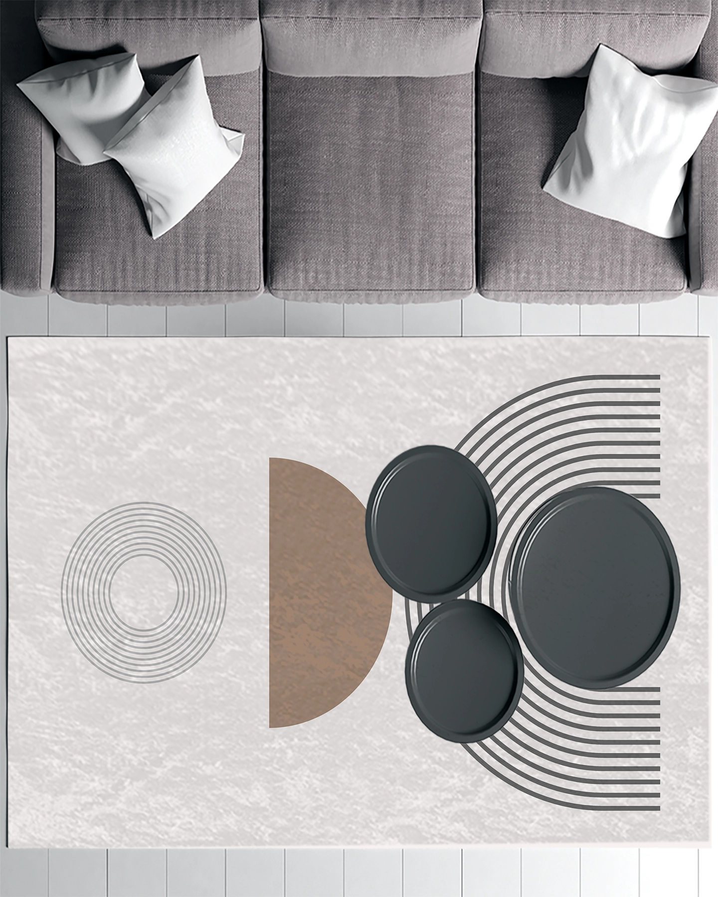 Bohem Şekiller Modern Salon Halısı