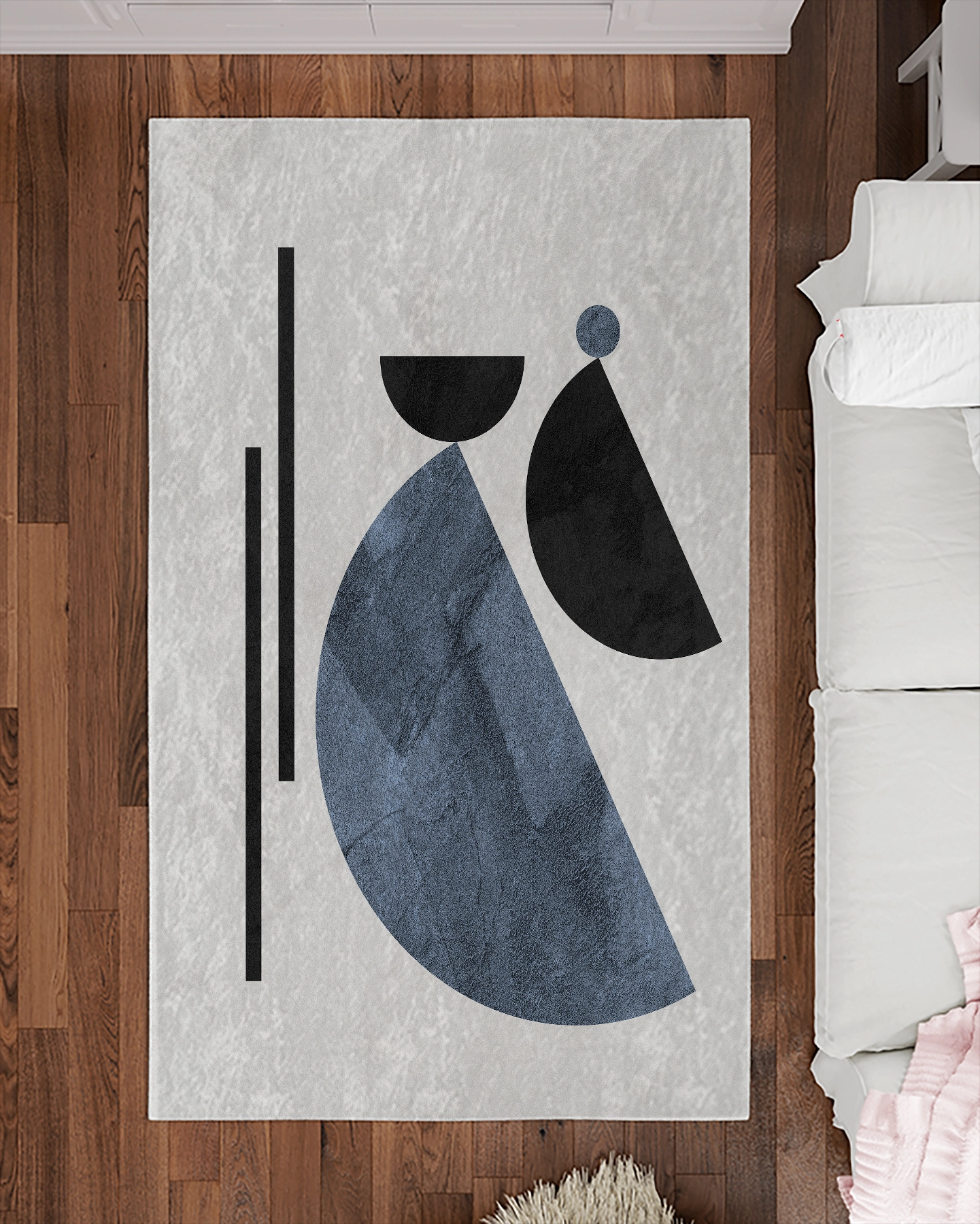 Renkli Bohem Şekiller Modern Salon Halısı