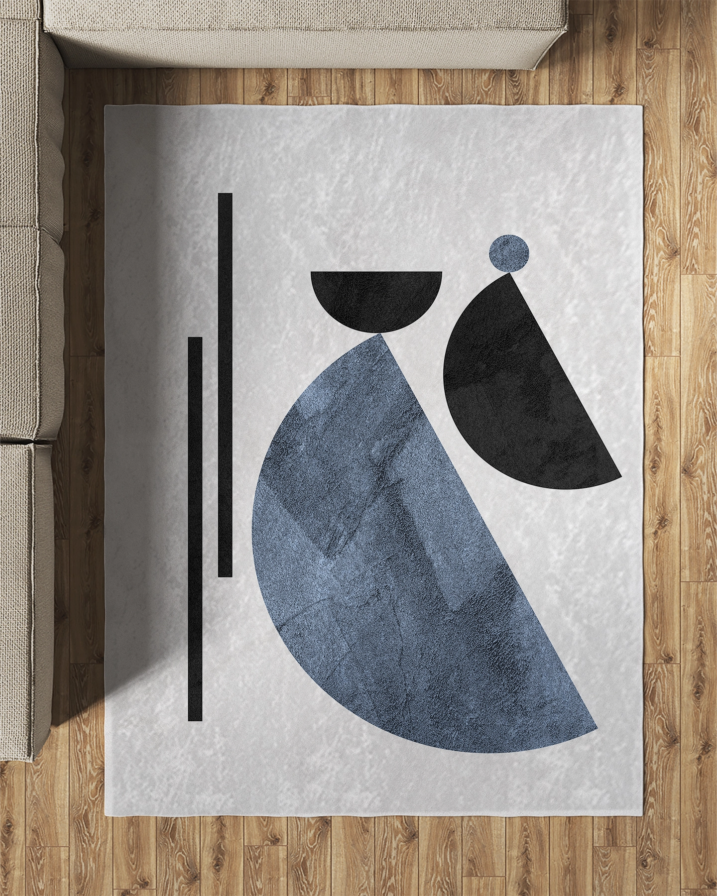 Renkli Bohem Şekiller Modern Salon Halısı