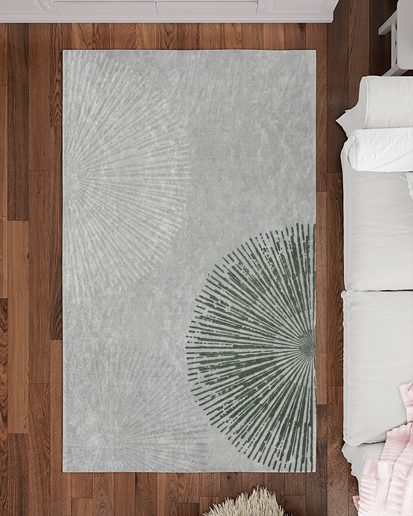 Yelpaze Şekilli Modern Salon Halısı