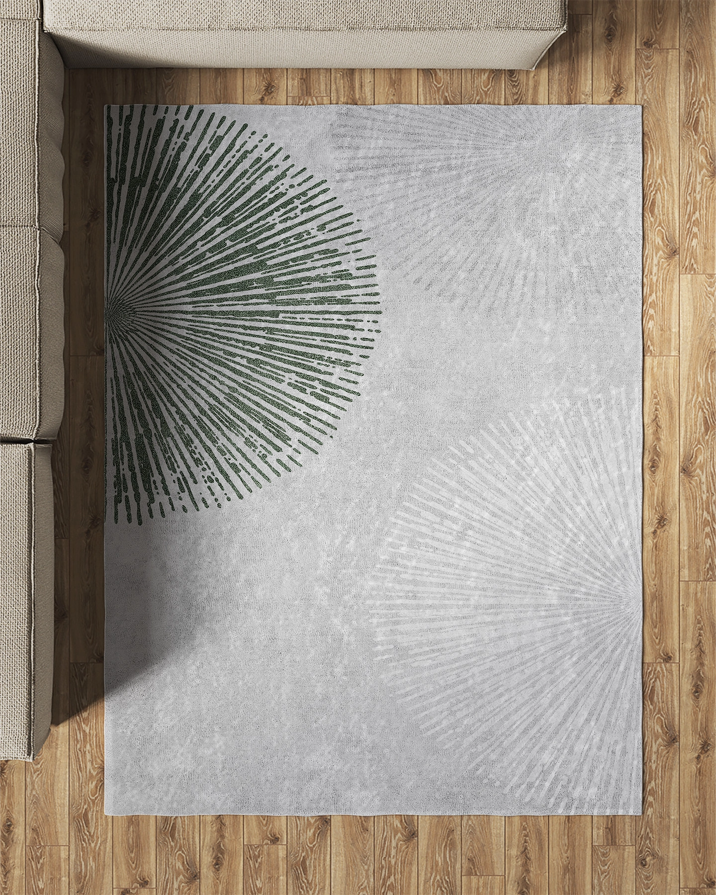 Yelpaze Şekilli Modern Salon Halısı