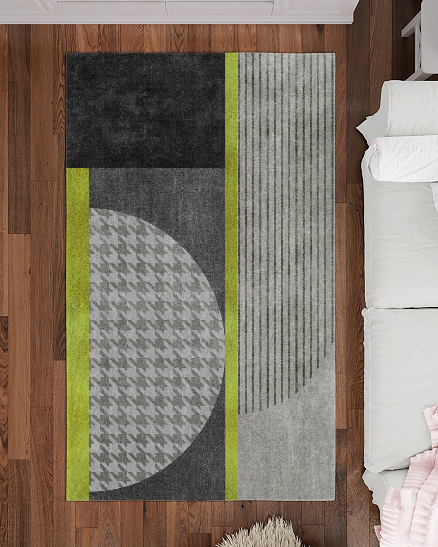 Kaz Ayaklı Gold Detaylı Modern Salon Halısı