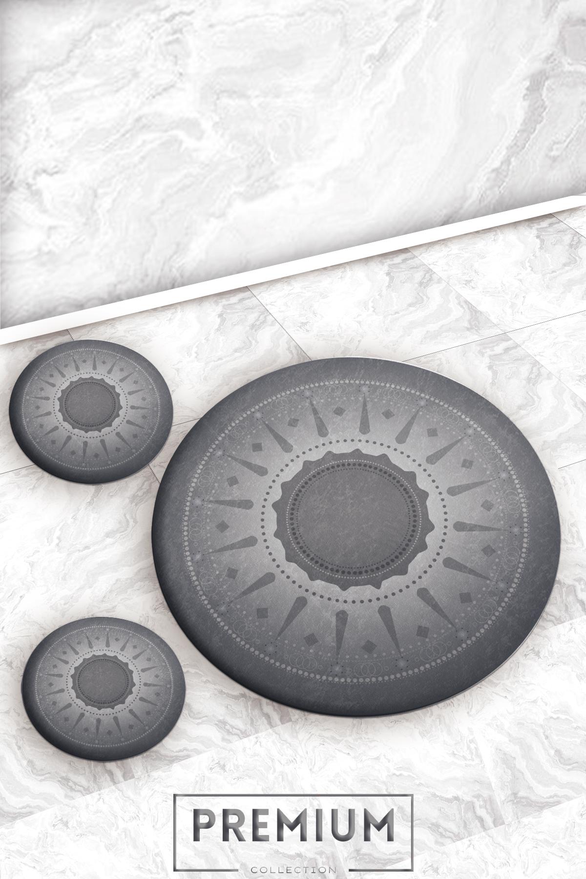 Evperest%20Premium%20Gri%20Tonları%20Banyo%20Paspas%20Seti%20Dot%20Taban