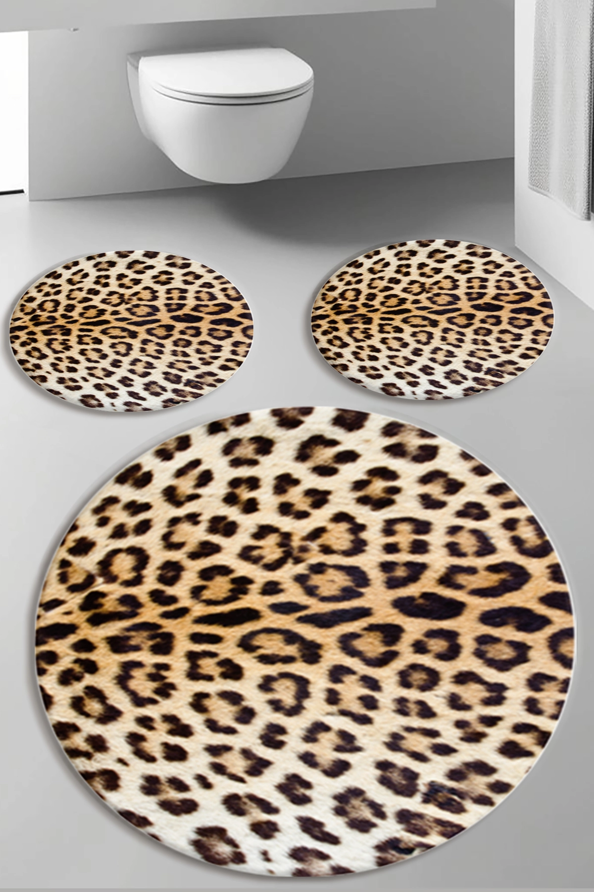 Leopar Model Üçlü Paspas Seti