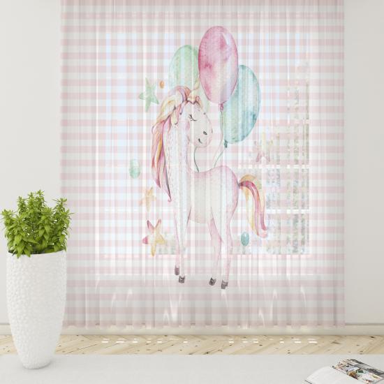 Unicorn Balonlu Tül Perde