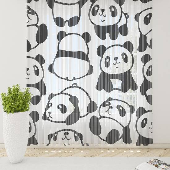 Sevimli Pandalar Tül Perde
