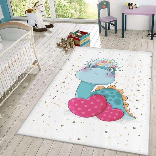 Dinozor Model Çocuk Odası Halısı