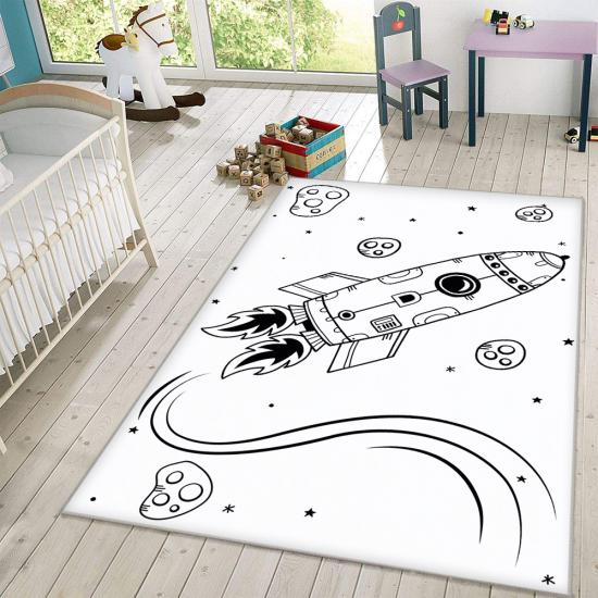 Uzay Aracı Çocuk Odası Halısı