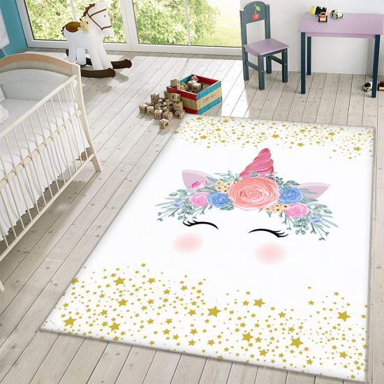 Yıldızlı Unicorn Çocuk Odası Halısı