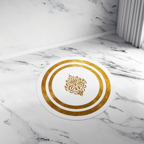 Evperest Yuvarlak Halı / Gold Şerit Model