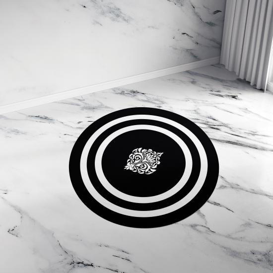 Evperest Yuvarlak Halı / Şerit Damask Model