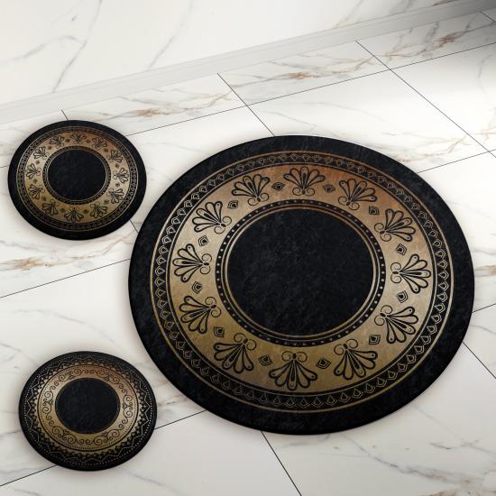 Evperest Siyah Gold Model Banyo Paspas Seti