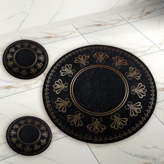 Evperest Siyah Gold Model Banyo Paspas Seti