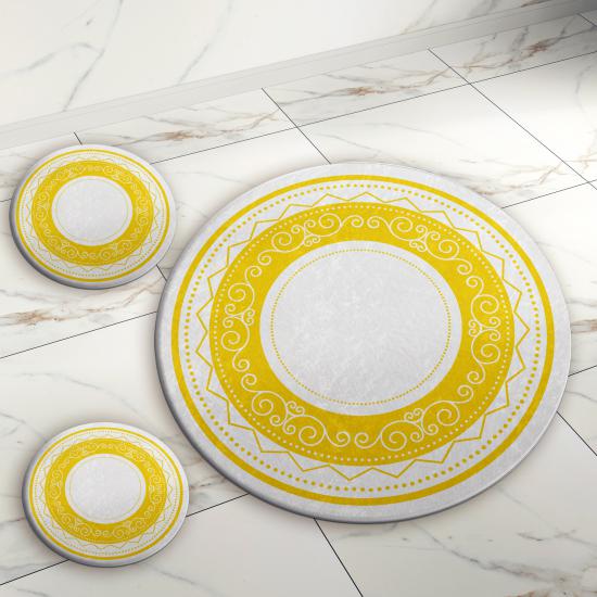 Evperest Hardal Sarısı Banyo Paspas Seti