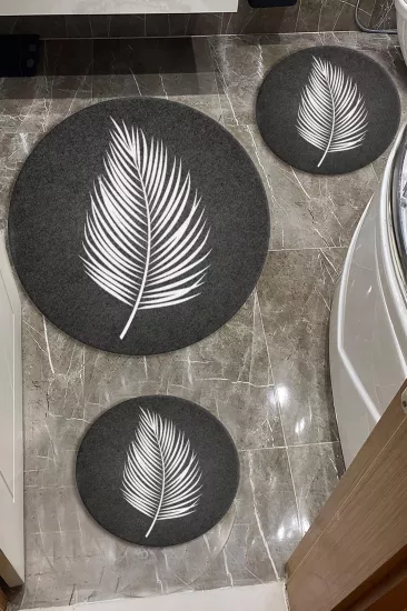 Evperest Beyaz Yapraklı Üçlü Paspas Seti