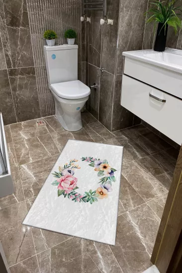 Çiçekli Dot Taban İnce Klozet Takımı
