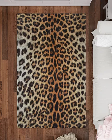 Leopar Desenli Modern Salon Halısı