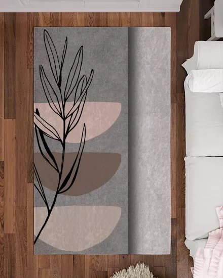 Bohem Şekiller Çiçekli Modern Salon Halısı