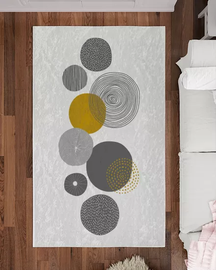 Yuvarlak Bohem Şekiller Modern Salon Halısı