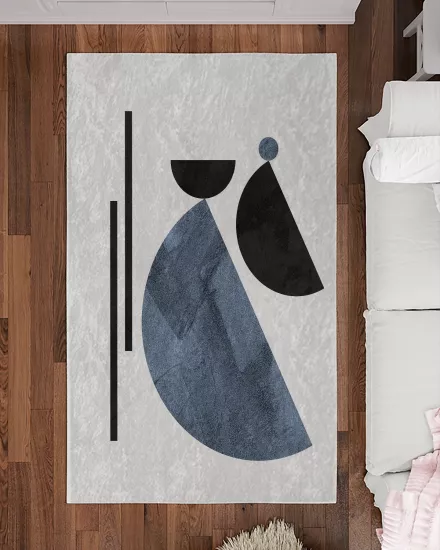 Renkli Bohem Şekiller Modern Salon Halısı