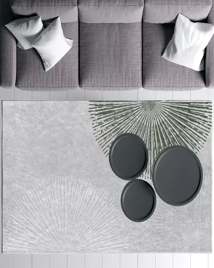 Yelpaze Şekilli Modern Salon Halısı