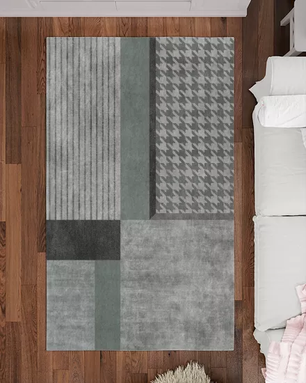 Kaz Ayağı Desenli Modern Salon Halısı