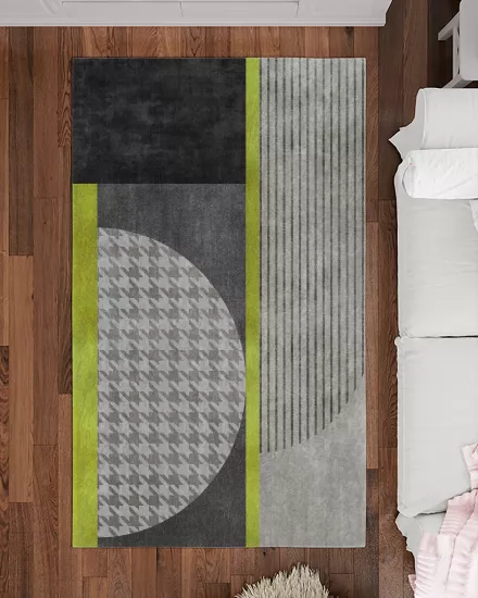 Kaz Ayaklı Gold Detaylı Modern Salon Halısı