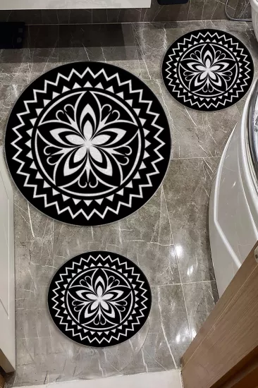 Evperest Premium Yonca Banyo Paspas Seti Dot Taban