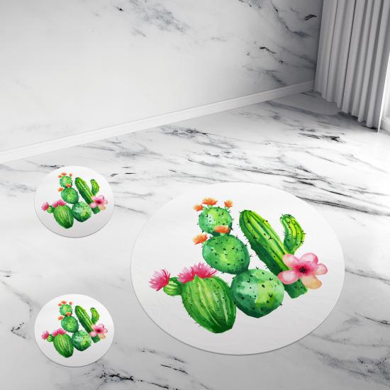 Evperest Banyo Paspas Seti / Kaktüs Model