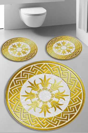 Evperest Gold Dot Taban Üçlü Paspas Seti