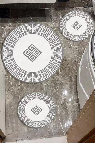 Evperest Gri Key Üçlü Paspas Seti