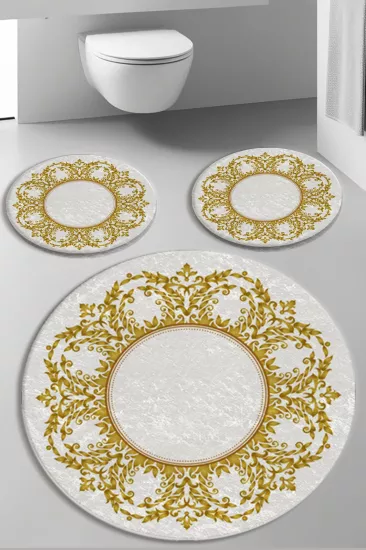 Evperest Gold Dot Taban Üçlü Paspas Seti